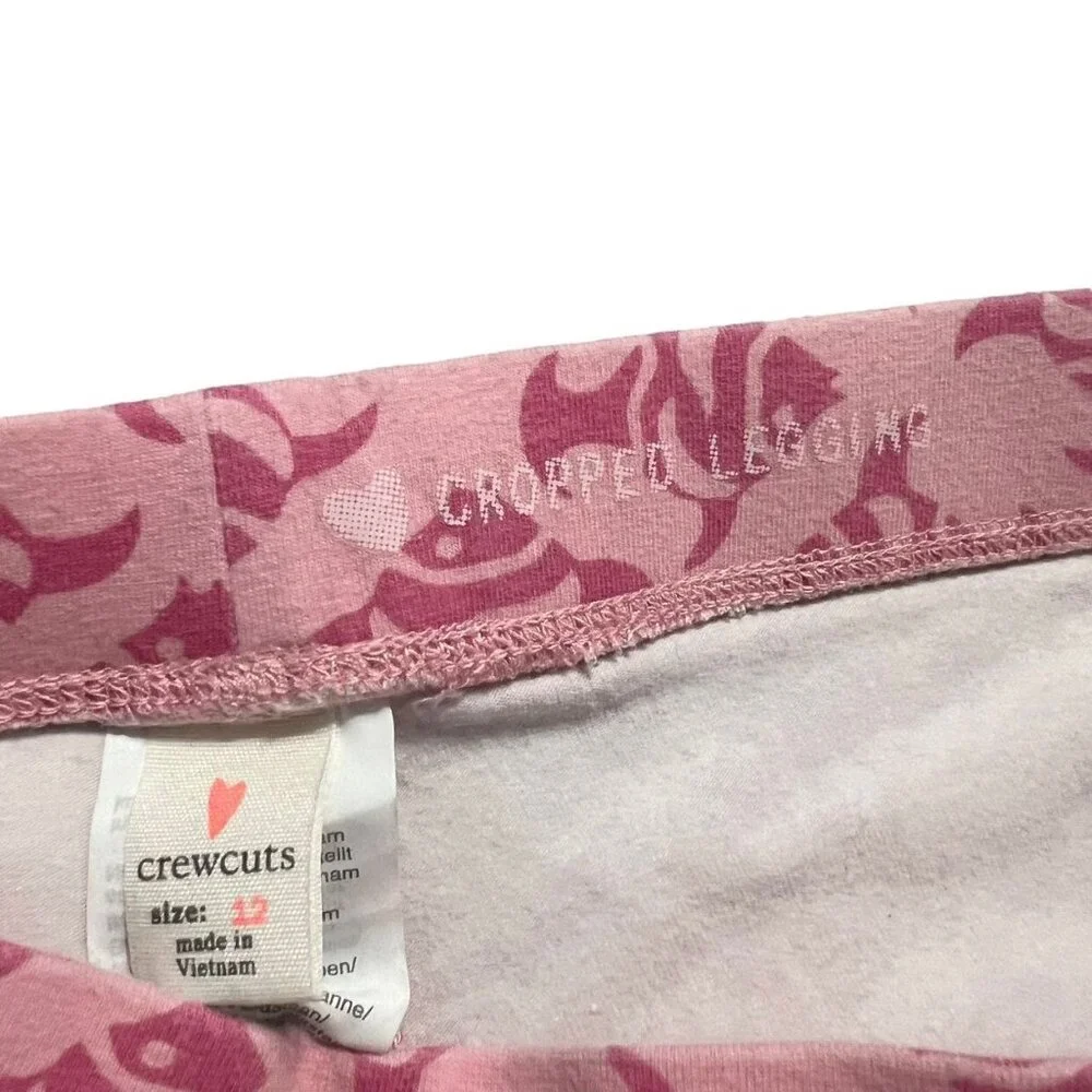 Crewcuts Sz 12 Pink Fish Print Cropped Leggings